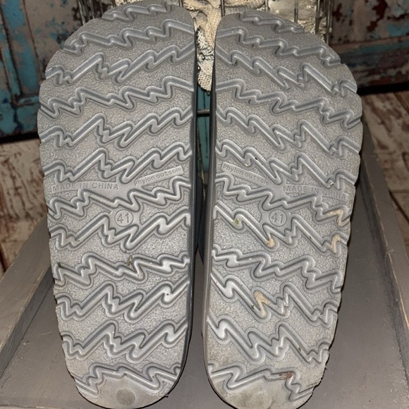 *SOLD on MERCARI Gray Double Strap slides Sandals Buckles women’s 9.5 men’s 8 - Picture 6 of 8